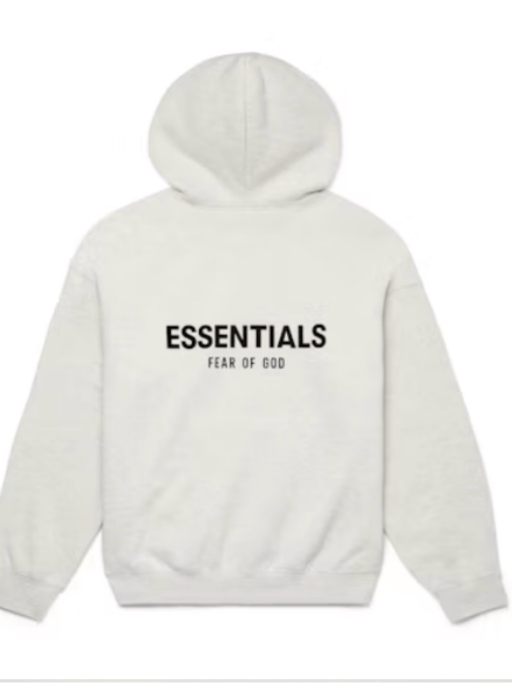 Fear of God Essentials White Hoodie with Black Logo